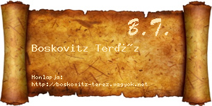 Boskovitz Teréz névjegykártya
